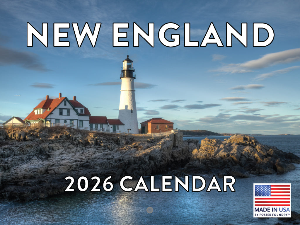 New England Calendar 2026 Monthly Wall Calender 12 Month | American Made In The USA 268125
