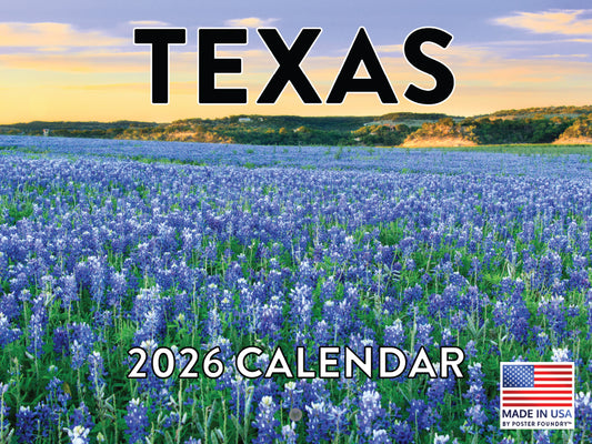 Texas Calendar 2026 Monthly Wall Calender 12 Month | American Made In The USA 268166
