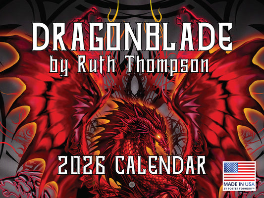 Dragon Calendar 2026 Dragonblade by Ruth Thompson Monthly Wall Calender 12 Month | American Made In The USA 268178