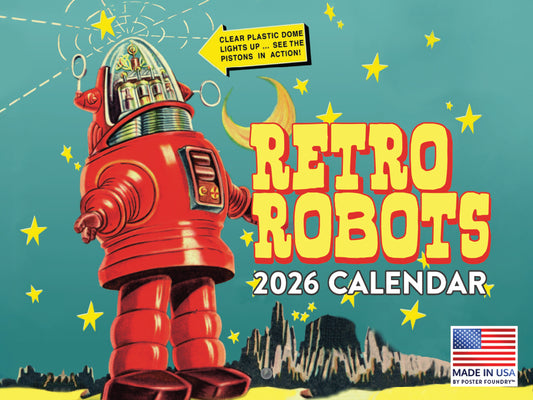 Retro Robot Calendar 2026 Monthly Wall Calender 12 Month | American Made In The USA 268188