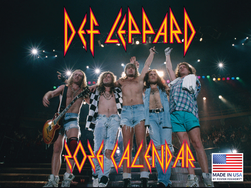 Def Leppard Calendar 2026 Wall Monthly Music Band Merch 12 Month | American Made In The USA 268206