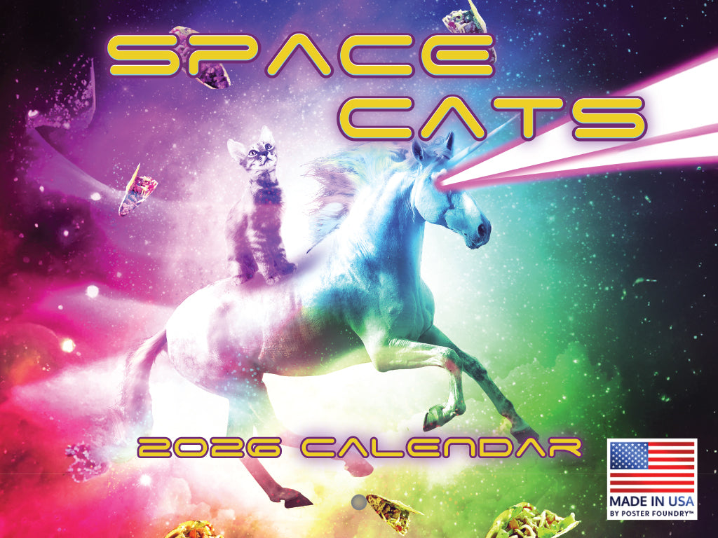 Space Cats Calendar 2026 Monthly Wall Calender 12 Month | American Made In The USA 268227