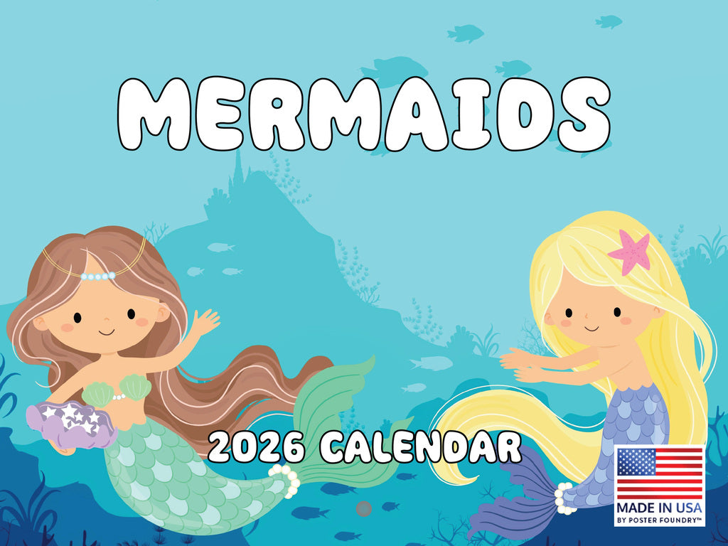 Mermaid Calendar 2026 Monthly Wall Calender 12 Month | American Made In The USA 268288