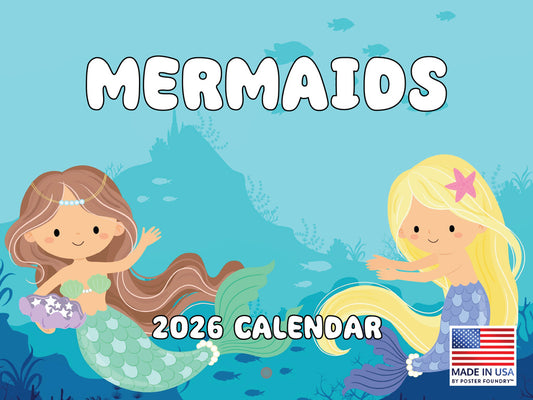 Mermaid Calendar 2026 Monthly Wall Calender 12 Month | American Made In The USA 268288