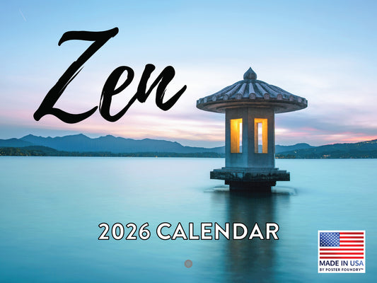 Zen Calendar 2026 Peace Calm Monthly Wall Calender 12 Month | American Made In The USA 268339