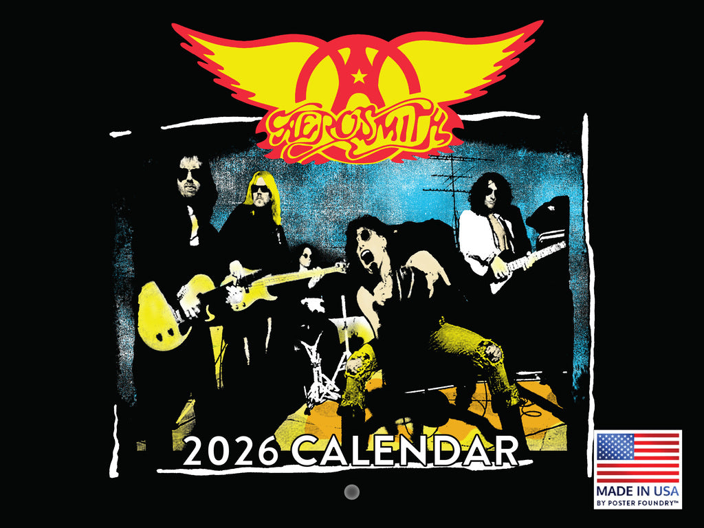 Aerosmith Calendar 2026 Officially Licensed Merch Monthly Wall Calender 12 Month | American Made In The USA 268361