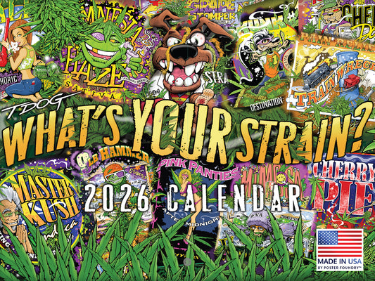 TDOG Cannabis Trippy Graphics Wall Calendar 2026| American Made In The USA 268389