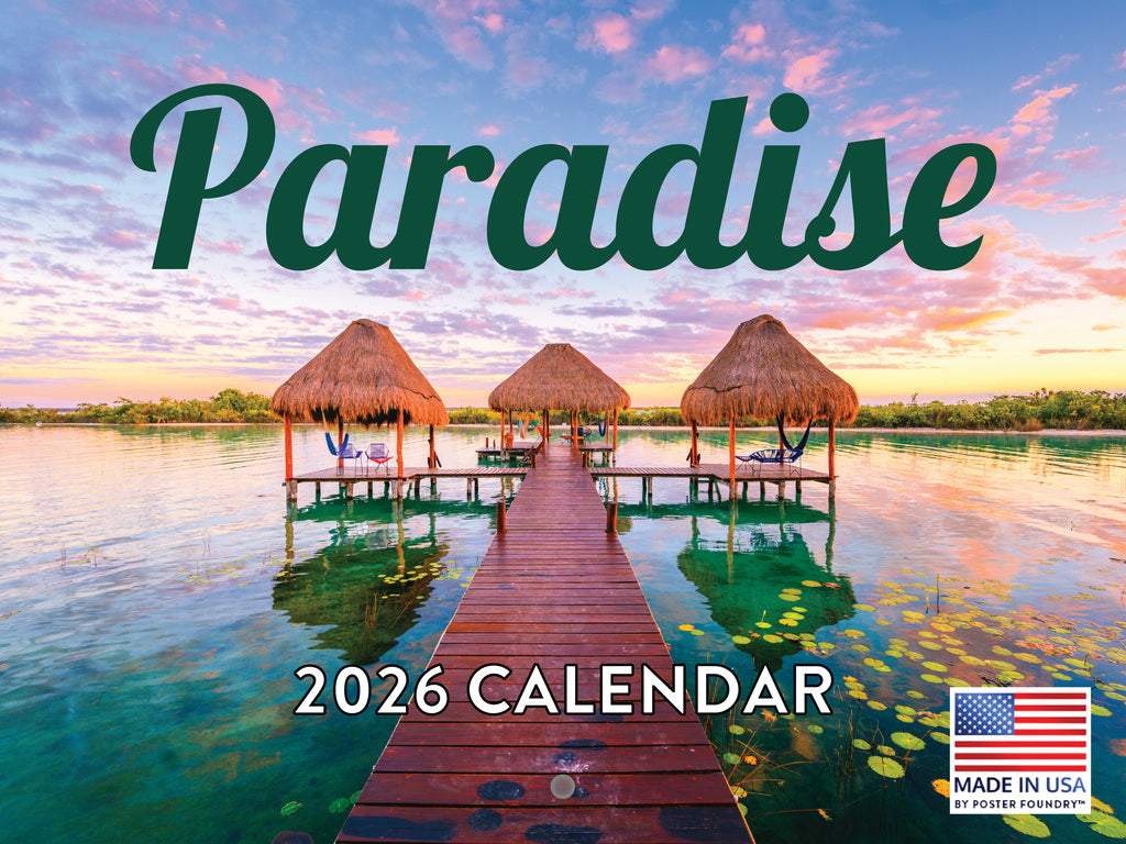 Paradise Calendar 2026 Wall 12 Month Monthly Scenic Gifts | American Made In The USA 268489