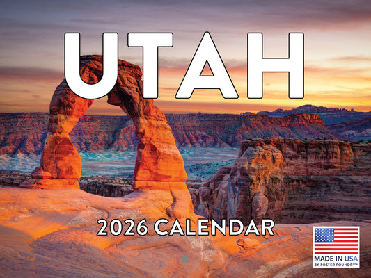 Utah Calendar 2026 Monthly Wall Calender 12 Month | American Made In The USA 268530