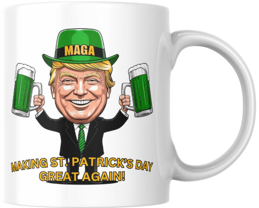 Donald Trump MAGA Making St Patricks Day Great Again Ceramic Coffee Mug 12 oz 268550