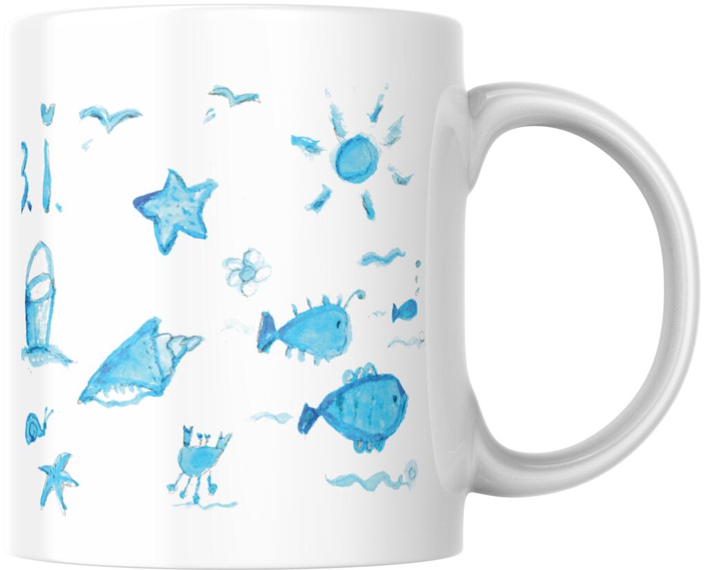 CUSTOM How To Live Long Beach Island LBI Blue Ceramic Coffee Mug 15 oz 268562