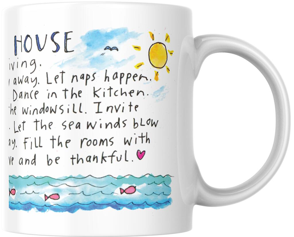CUSTOM How To Live This Beach House Is For Living Ceramic Coffee Mug 15 oz 268564