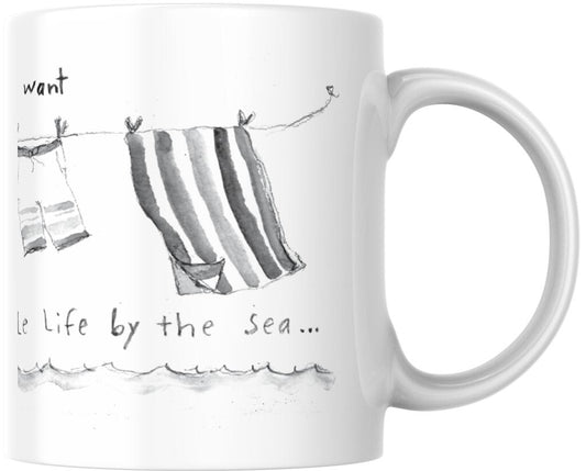 CUSTOM How To Live All I Want Simple Life By Sea Clothesline Ceramic Coffee Mug 15 oz 268567