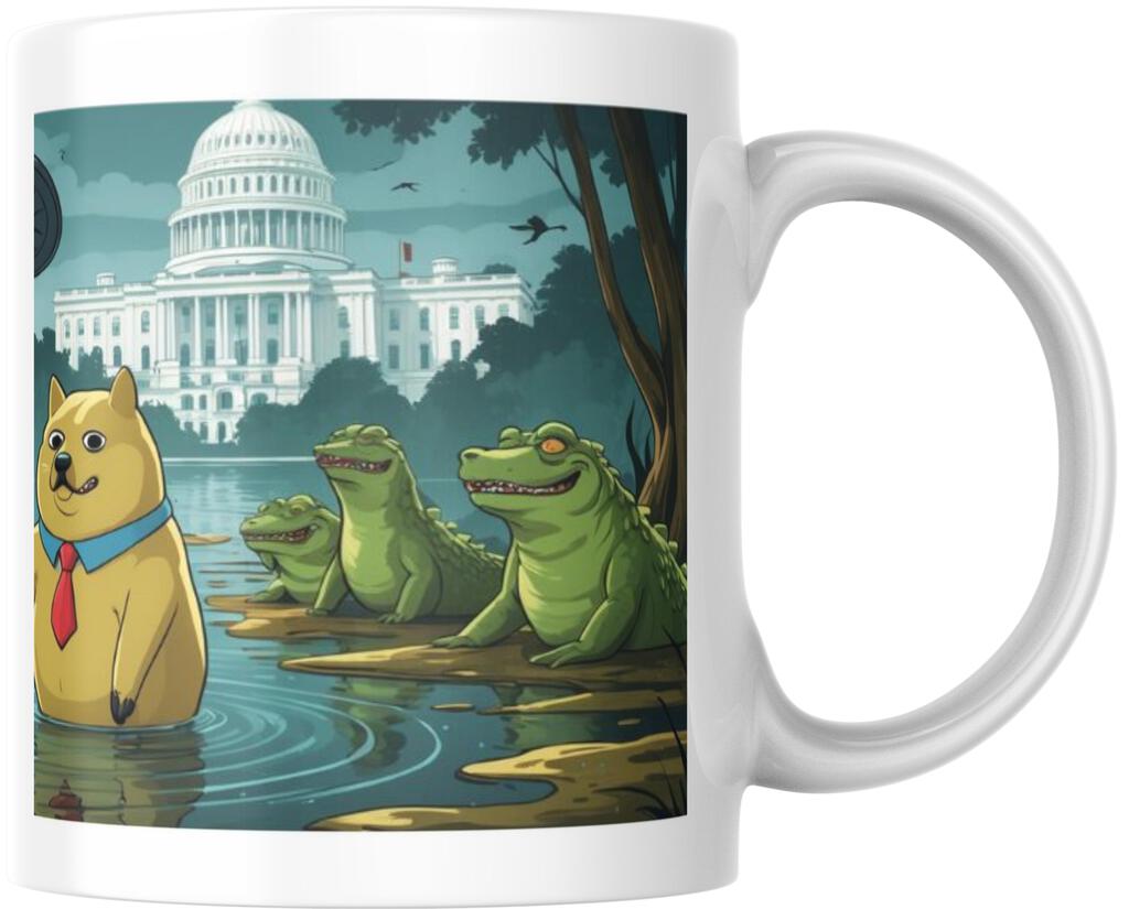 Donald Trump DOGE Drain Government Excess Ceramic Coffee Mug Tea Cup Novelty Gift 12 oz 268774