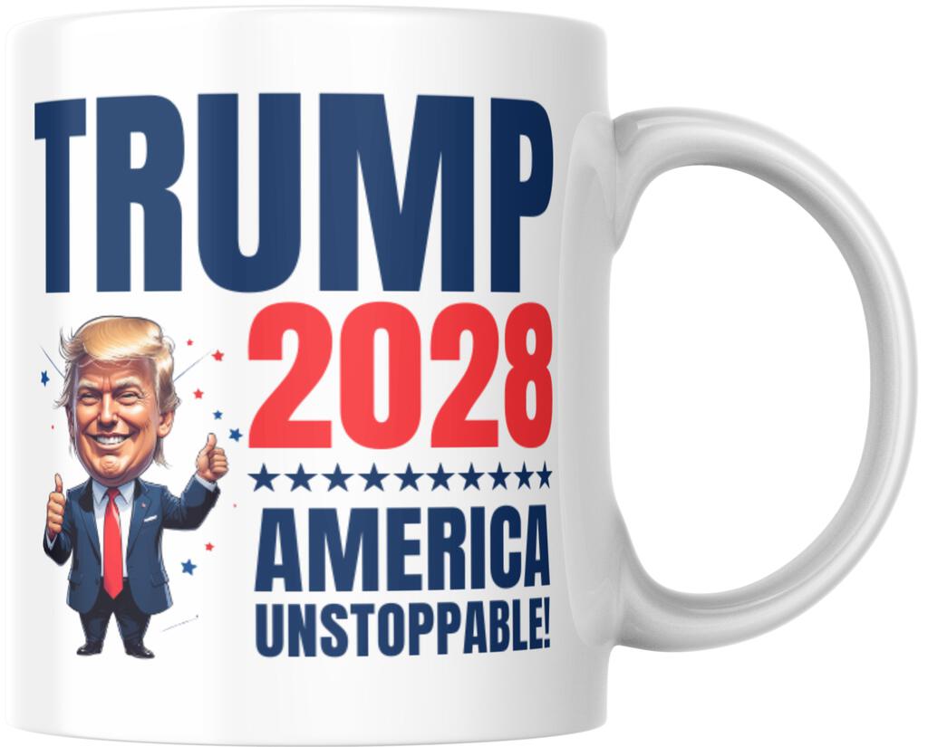 Donald Trump 2028 America Unstoppable Presidential Election Campaign Ceramic Coffee Mug 12 oz 268809