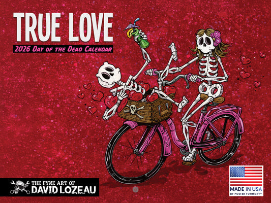 David Lozeau Skeleton Day of Dead Calendar 2026 Monthly Wall 268953