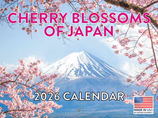 Japan Cherry Blossoms Calendar 2026 Monthly Wall Calender 12 Month | American Made In The USA 269078
