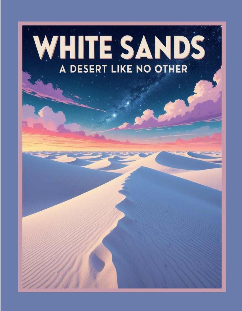 New Mexico White Sands Desert Like No Other Retro Travel Box of 10 Blank Note Cards 4x5 269081