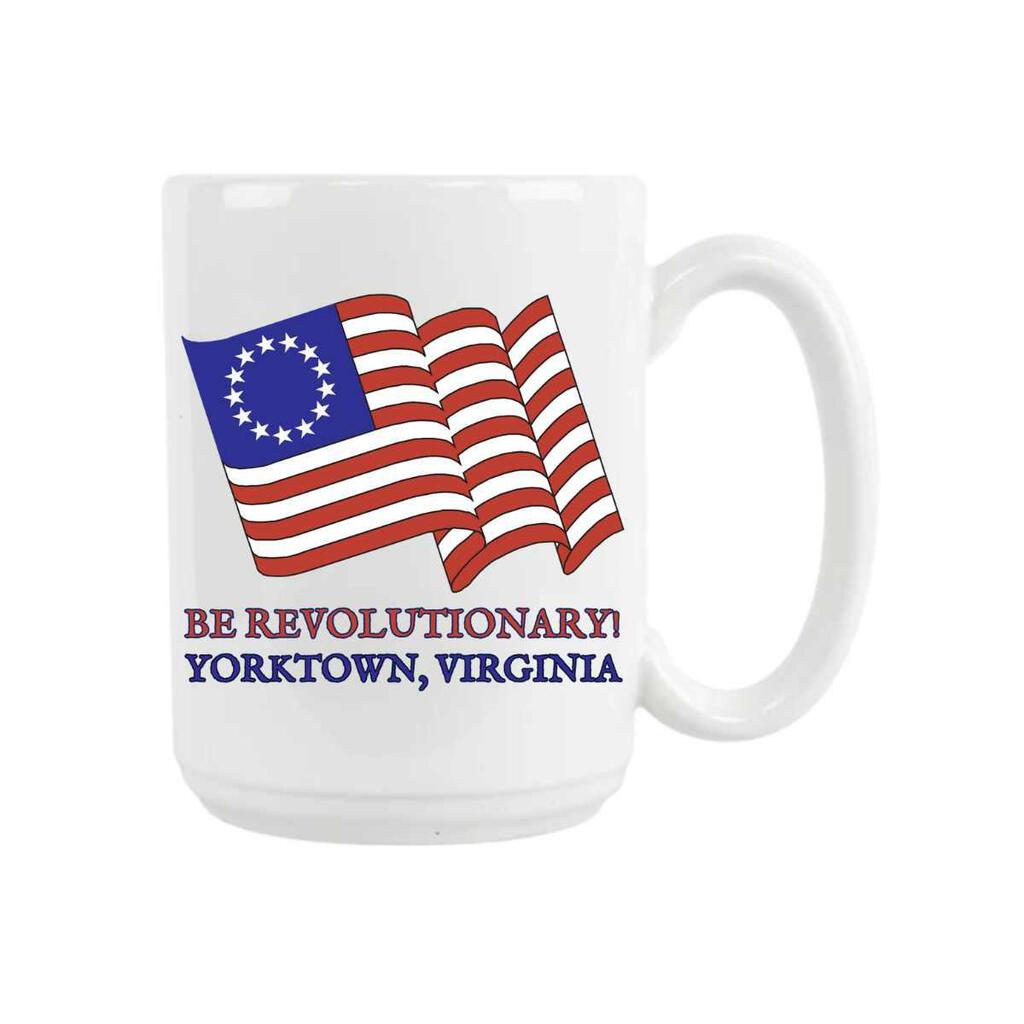 Betsy Ross Waving Flag Yorktown Virginia Ceramic Coffee Mug 15 oz 269116