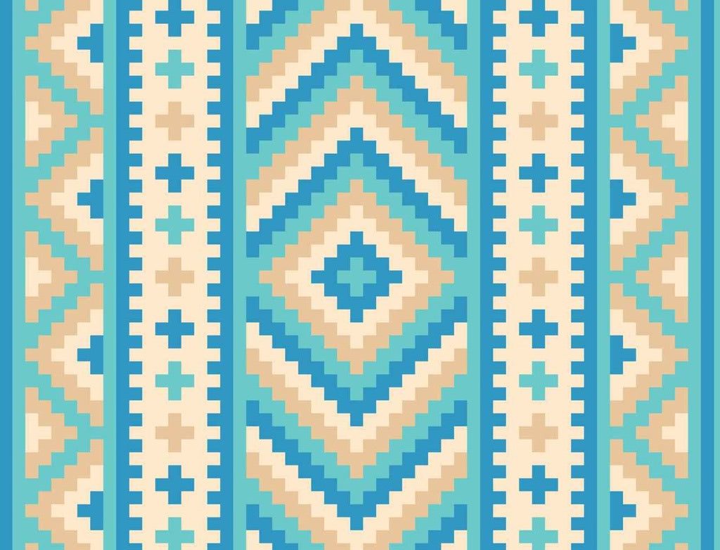 Mesa Mosaic Traditional Tribal Zig Zag Pattern Turquoise Sand Box of 10 Blank Note Cards 4x5 269123