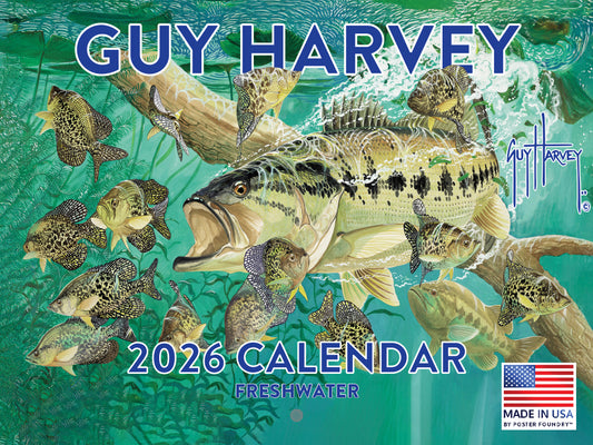 Guy Harvey Calendar 2026 Wall Freshwater Fish 269158