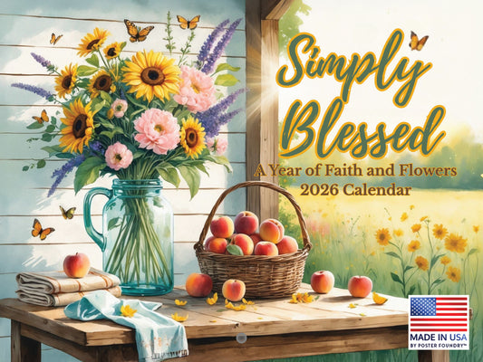 Simply Blessed Inspirational Calendar 2026 Monthly Wall Calender 12 Month | American Made In The USA 269189