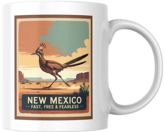 New Mexico Roadrunner Fast Free Fearless Ceramic Coffee Mug Tea Cup Novelty Gift 12 oz 269209