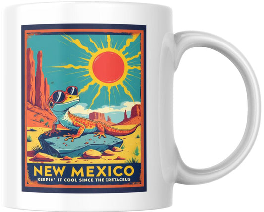 New Mexico Gecko Keepin It Cool Retro Travel Ceramic Coffee Mug Tea Cup Novelty Gift 12 oz 269210