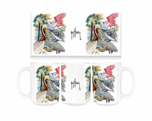 Guy Harvey Gulf Life Ceramic Coffee Mug Tea Cup Fun Novelty Gift 15 oz 269244