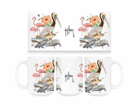 Guy Harvey Everglades Collage Ceramic Coffee Mug Tea Cup Fun Novelty Gift 15 oz 269247