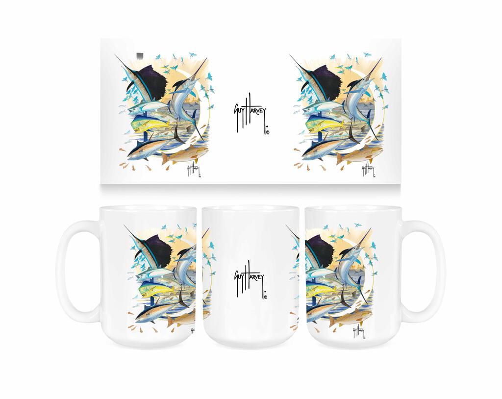 Guy Harvey Southern Lifestyle Ceramic Coffee Mug Tea Cup Fun Novelty Gift 15 oz 269250