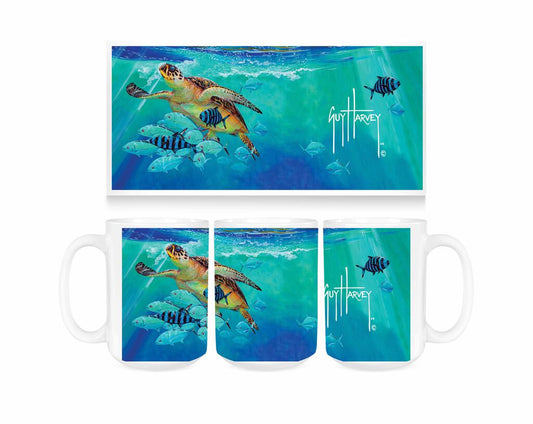 Guy Harvey Hawksbill Caravan Ceramic Coffee Mug Tea Cup Fun Novelty Gift 15 oz 269259