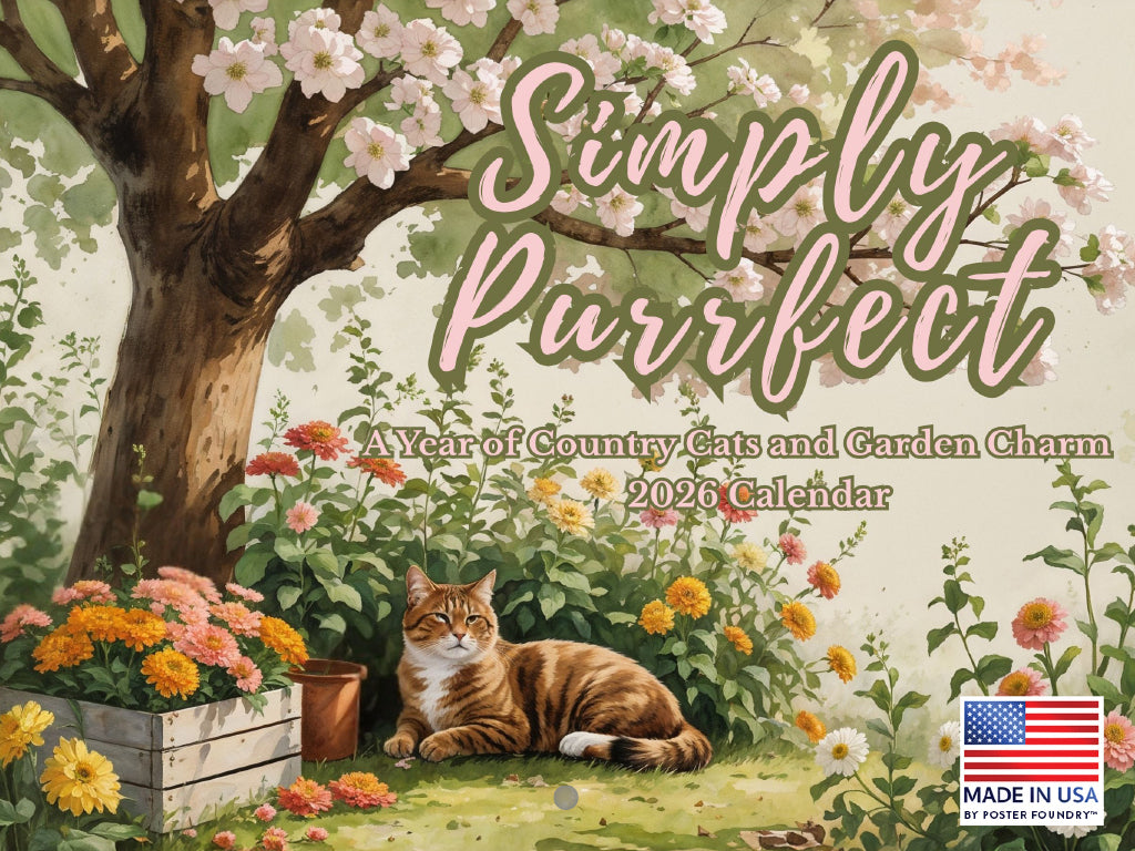 Simply Purrfect Country Cat Calendar 2026 Monthly Wall Calender 12 Month | American Made In The USA 269278