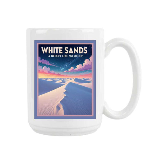 New Mexico White Sands Desert Retro Travel Ceramic Coffee Mug Tea Cup Fun Novelty Gift 15 oz 269298