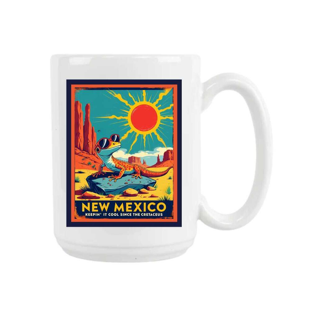 New Mexico Keepin It Cool Gecko Ceramic Coffee Mug Tea Cup Fun Novelty Gift 15 oz 269300