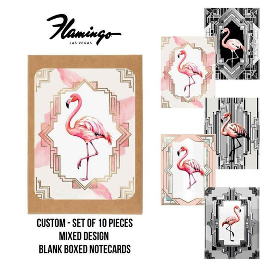 CUSTOM Flamingo Hotel Las Vegas Mixed Set Box of 10 Blank Note Cards 4x5 269303