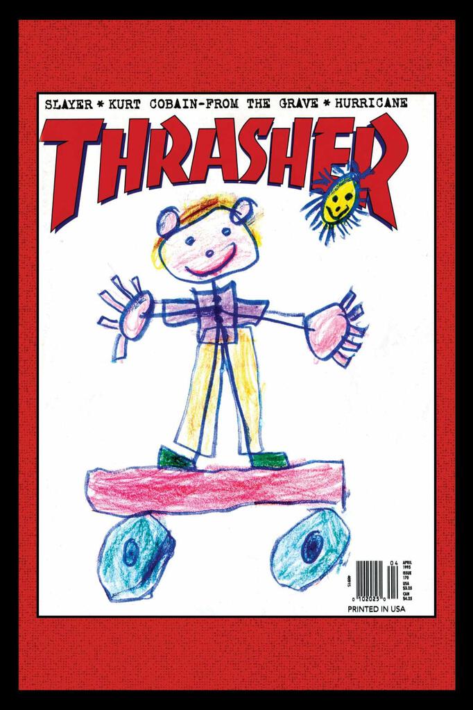 Thrasher Kid Drawing Cover April 1995 Cool Wall Art Print Poster 12x18 269313