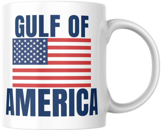 Gulf Of America Flag Text Ceramic Coffee Mug Tea Cup Fun Novelty Gift 12 oz 269330