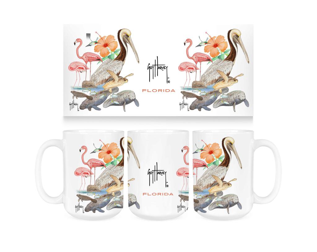 CUSTOM Guy Harvey FLORIDA Everglades Collage Ceramic Coffee Mug Tea Cup Fun Novelty Gift 15 oz 269335