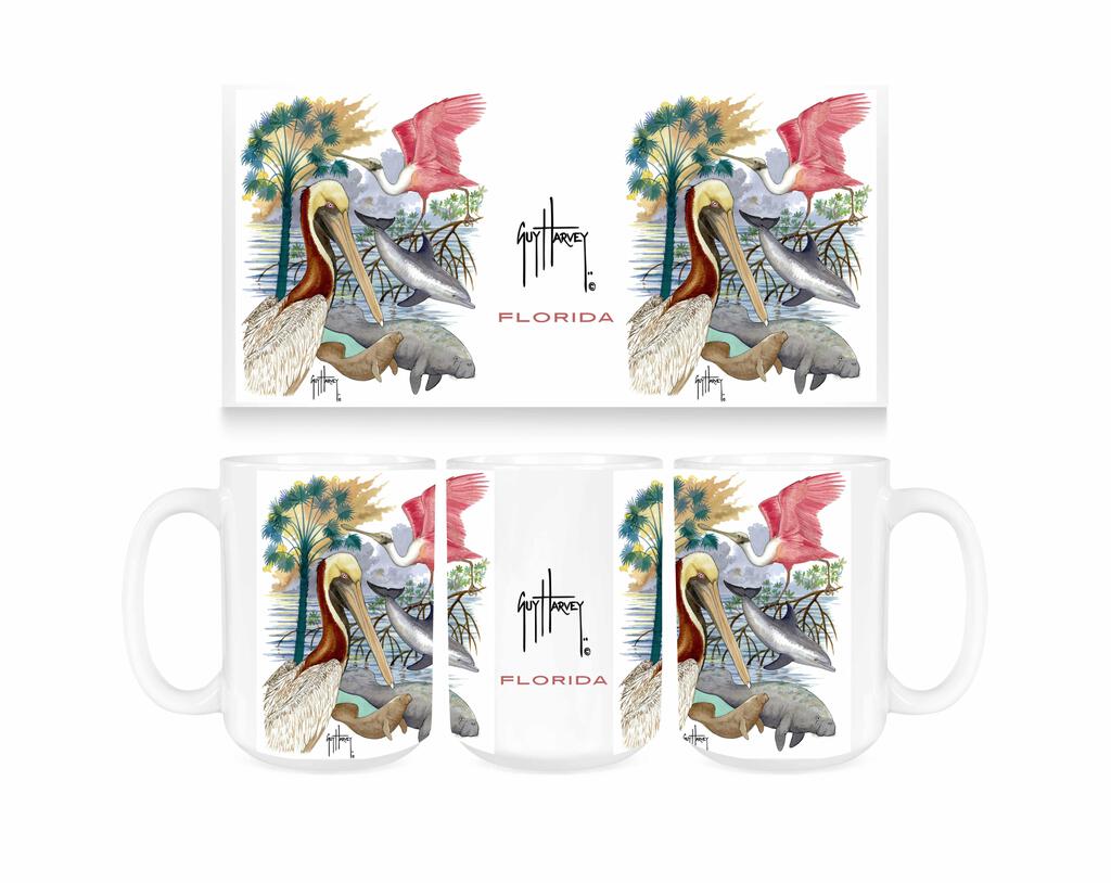 CUSTOM Guy Harvey Gulf Life FLORIDA Ceramic Coffee Mug Tea Cup Fun Novelty Gift 15 oz 269336