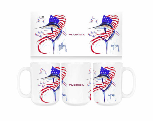 CUSTOM Guy Harvey Sail America FLORIDA Ceramic Coffee Mug Tea Cup Fun Novelty Gift 15 oz 269337