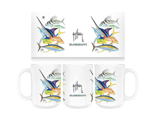 CUSTOM Guy Harvey Panama Collage II DJIB Ceramic Coffee Mug Tea Cup Fun Novelty Gift 15 oz 269367