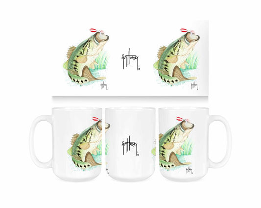 Guy Harvey Largemouth Bass Ceramic Coffee Mug Tea Cup Fun Novelty Gift 15 oz 269385