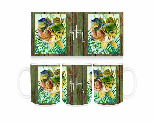 Guy Harvey Largemouth Bass Crappie Ceramic Coffee Mug Tea Cup Fun Novelty Gift 15 oz  269393