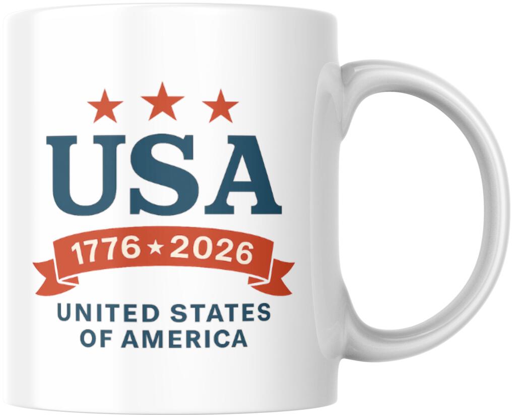USA 1776 2026 250th Anniversary Ceramic Coffee Mug Tea Cup Fun Novelty Gift 12 oz 269400