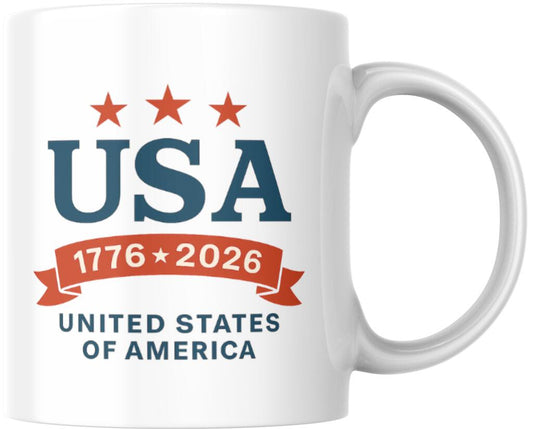 USA 1776 2026 250th Anniversary Ceramic Coffee Mug Tea Cup Fun Novelty Gift 12 oz 269400