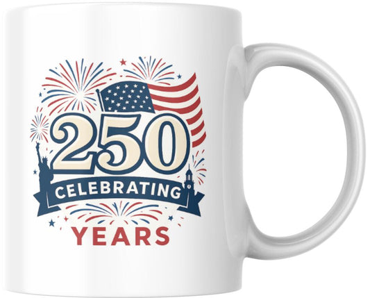 USA 250th Anniversary Celebration Fireworks Ceramic Coffee Mug Tea Cup Fun Novelty Gift 12 oz 269406