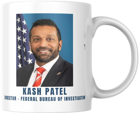 Kash Patel FBI Director Official Portrait Ceramic Coffee Mug Tea Cup Fun Novelty Gift 12 oz 269425