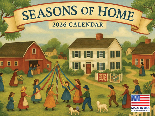 Seasons Of Home Folk Art 2026 Monthly Wall Calendar 12 Month | American Made In The USA 269453