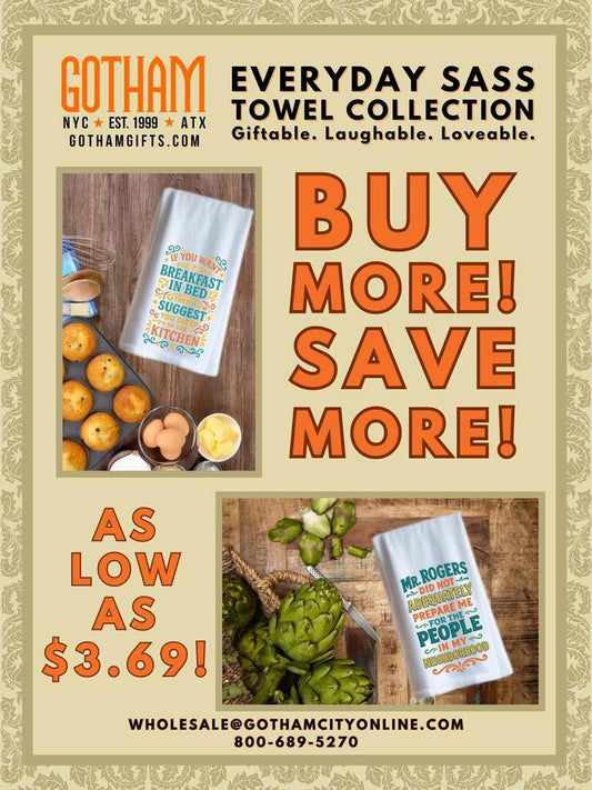 Gotham Gifts Everyday Sass Colorful Stylized Tea Towel Catalog 269562